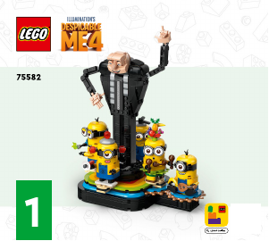 Manual Lego set 75582 Despicable Me 4 Brick-built Gru and Minions