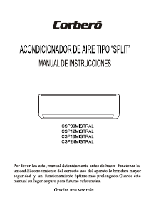 Manual de uso Corberó CSP12MISTRAL Aire acondicionado