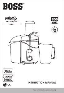 Manual Boss B612 Pulpmix Juicer