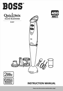 Handleiding Boss B117-IC QuickMix Staafmixer