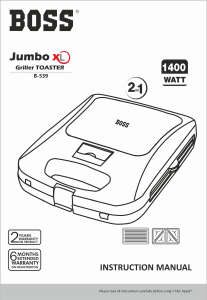 Handleiding Boss B539 Jumbo XL Contactgrill