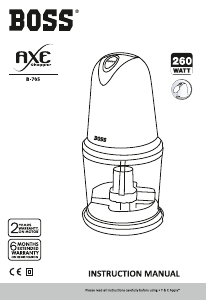 Handleiding Boss B705 Axe Hakmolen