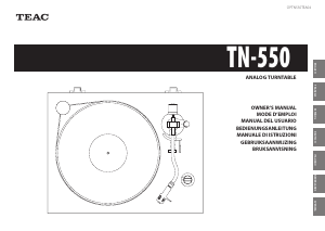 Handleiding TEAC TN-550 Platenspeler