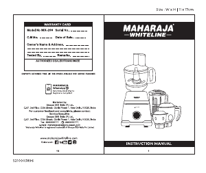 Manual Maharaja Whiteline MX-266 Kitchen Pro Food Processor