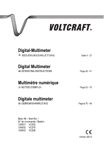 Mode d’emploi Voltcraft VC250 Multimètre