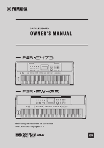 Handleiding Yamaha PSR-E473 Keyboard