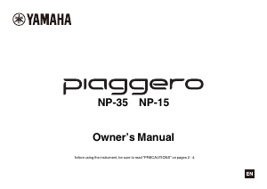 Manual Yamaha NP-35 Piaggero Digital Piano