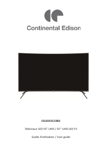 Handleiding Continental Edison CELED55C19B2 LED televisie