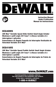 Mode d’emploi DeWalt DCG409VSB Meuleuse angulaire