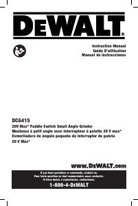 Mode d’emploi DeWalt DCG415B Meuleuse angulaire