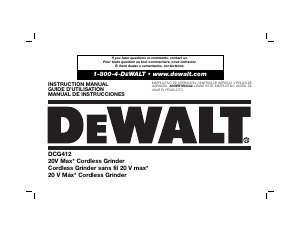 Manual de uso DeWalt DCG412P2 Amoladora angular