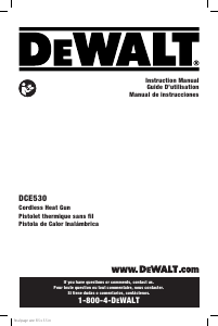 Manual de uso DeWalt DCE530B Decapador por aire caliente