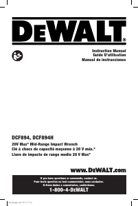 Manual de uso DeWalt DCF894B Llave de impacto