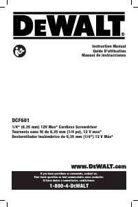 Mode d’emploi DeWalt DCF601B Visseuse