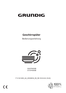 Bedienungsanleitung Grundig GNVP 4630 BW Geschirrspüler
