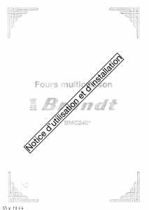 Mode d’emploi Brandt BMC240W Four