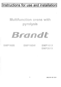 Manual Brandt BMP261X Oven