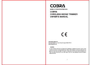 Manual Cobra HT55040VZ Hedgecutter