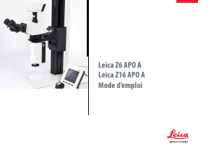 Mode d’emploi Leica Z16 APO A Microscope