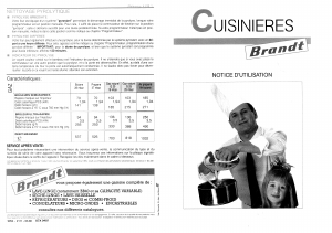 Mode d’emploi Brandt K638N Cuisinière