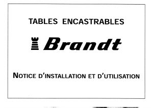 Mode d’emploi Brandt BGW70X Table de cuisson