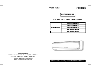 Manual Croma CRLA018INF283255 Air Conditioner