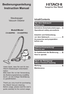 Manual Hitachi CV-400PPRO Vacuum Cleaner
