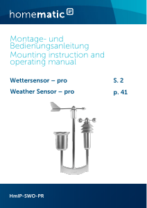 Bedienungsanleitung Homematic HmIP-SWO-PR Wetterstation
