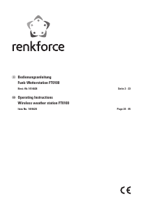 Bedienungsanleitung Renkforce FT0100 Wetterstation