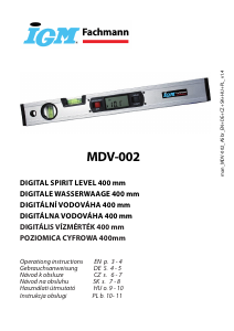 Instrukcja IGM Fachmann MDV-002 Poziomica