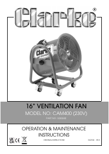 Handleiding Clarke CAM 400 Ventilator