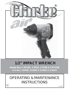 Manual Clarke CAT 92 Impact Wrench