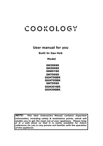 Handleiding Cookology GGH301BK Kookplaat