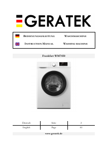 Manual Geratek Frankfurt WM7450 Washing Machine