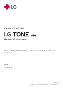 Manual LG TONE-T90S Headphone