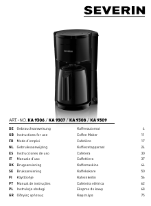 Bedienungsanleitung Severin KA 9309 Kaffeemaschine