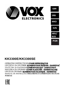 Priročnik Vox KK3300SE Hladilnik in zamrzovalnik