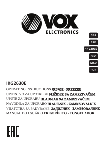 Handleiding Vox IKG2630E Koel-vries combinatie