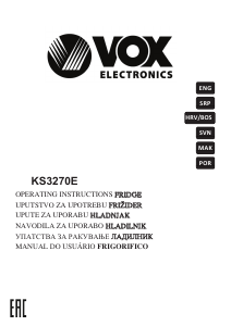 Manual Vox KS3270E Refrigerator