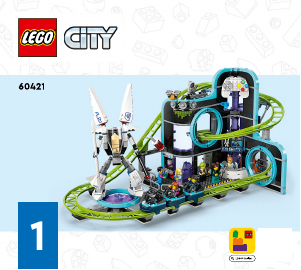 Manual Lego set 60421 City Robot world roller-coaster park
