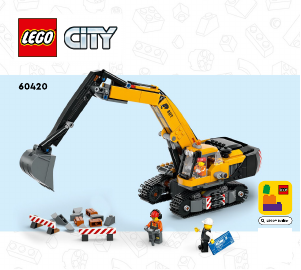 Manual Lego set 60420 City Yellow construction excavator