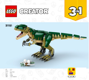 Manual Lego set 31151 Creator T-Rex