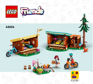 Handleiding Lego set 42624 Friends Avonturenkamp knusse boshutten