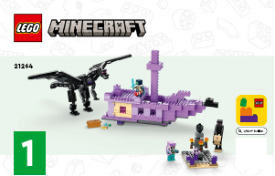 Manuál Lego set 21264 Minecraft Drak z Enderu a loď z Endu