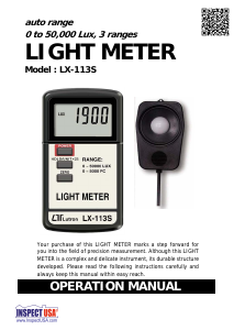 Manual Lutron LX-113S Light Meter