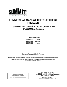 Manual Summit SCFM103SL Freezer