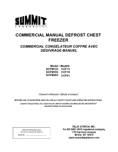 Handleiding Summit SCFM133 Vriezer