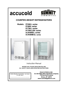 Manual Summit FF6BK7BZADALHD Refrigerator