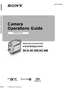 Manual Sony DCR-HC40E Camcorder