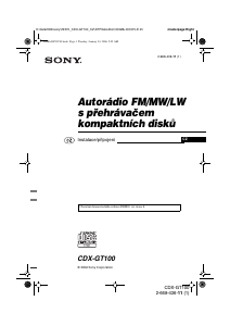 Manuál Sony CDX-GT100 Autorádio